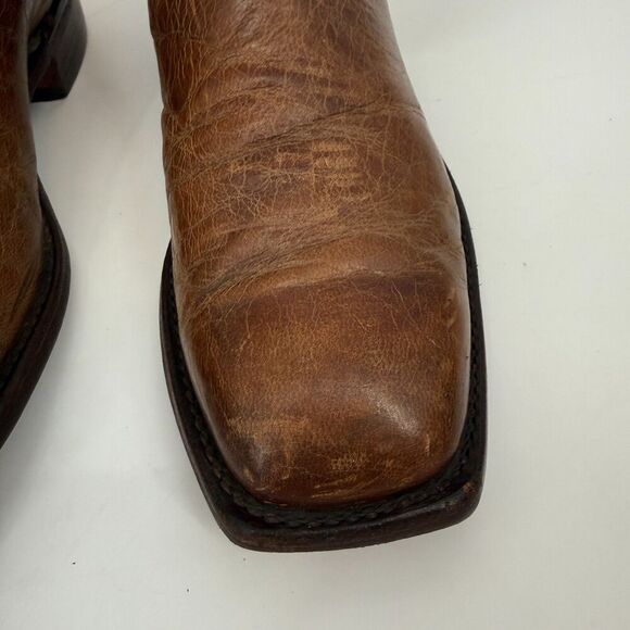 Lucchese Mens Square Toe Cowboy Boots Brown Western Everyday Size 9 2E WIDE main image 6